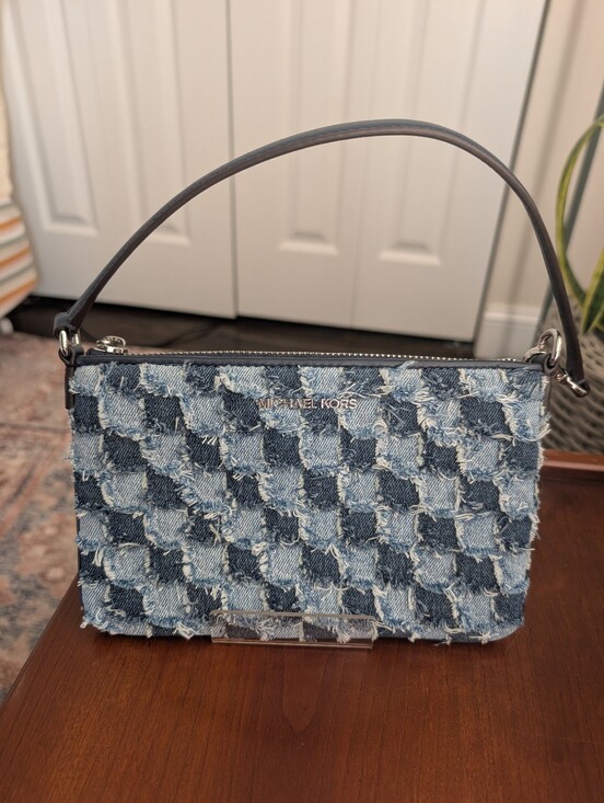 Michael Kors Handbags - Michael Kors Jet Set Patchwork Denim Wristlet